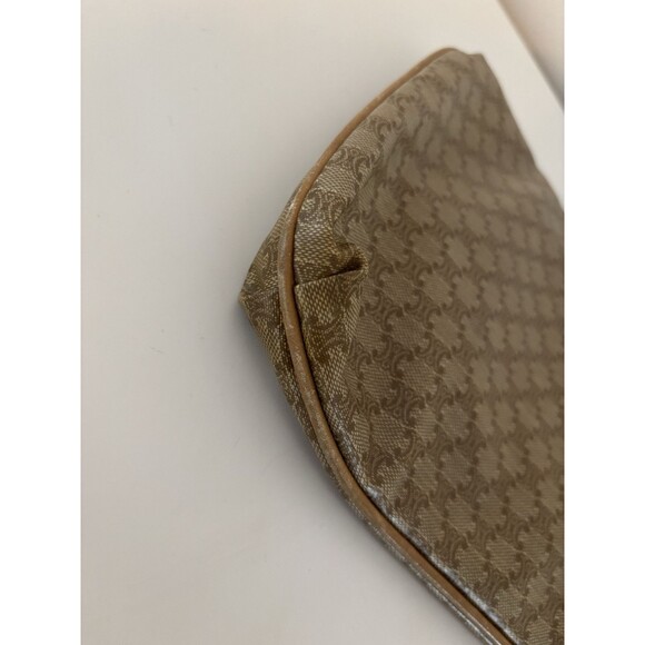 Celine Vintage Macadam Triomphe Canvas & Leather Clutch Bag Authentic Classic - Picture 5 of 14